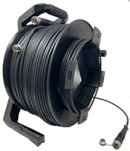250 Foot 12 Fiber TFS DuraTACÂ® Stainless Steel Armored Tactical Fiber Cable terminated with MPO Magnum Connectors - Single Mode - with Reel