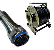 500 Foot TFS SMPTE Hybrid Tactical Fiber Cable terminated with TFS Stainless Steel Magnum™ Hybrid Connectors - 2 Fibers - with Reel
