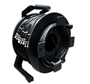 250 Foot TFS DuraTAC® Stainless Steel Armored Tactical Fiber Cable terminated with 12 ST Connectors - Single Mode - with Reel