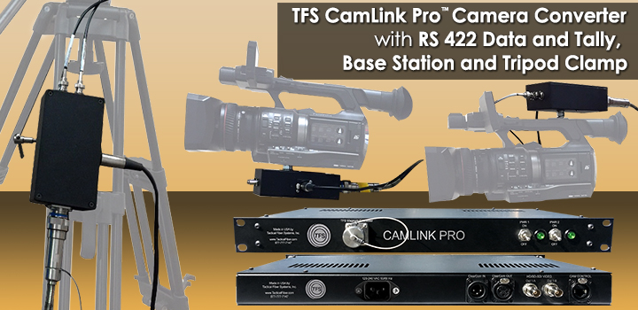 CamLink® Pro Camera Converter & Base Station - Sends HD/SD-SDI video with ClearCom Connection, Serial Data Connection for Camera Control and Tally Function - Self Powered