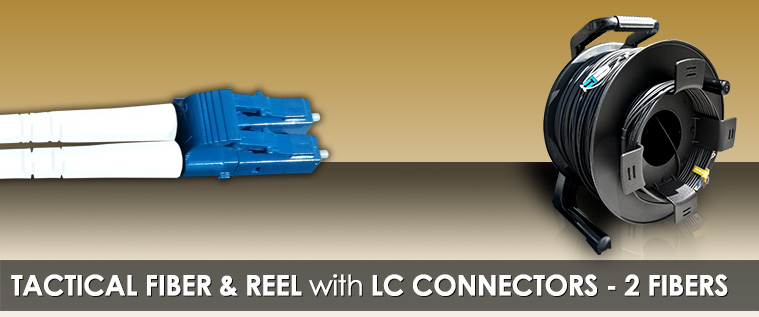 1000 Foot TFS DuraTAC® Stainless Steel Armored Tactical Fiber Cable terminated with 2 LC Connectors - Single Mode - with Reel