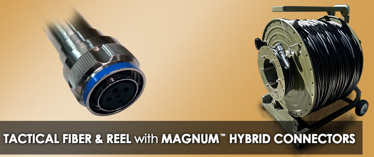500 Foot TFS SMPTE Hybrid Tactical Fiber Cable terminated with TFS Stainless Steel Magnum™ Hybrid Connectors - 2 Fibers - with Reel