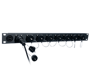 8 Port BullsEye Patch Panel with 8 BullsEye Duo Chassis Connectors