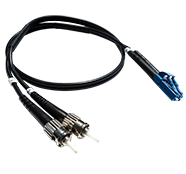 ST Duo Male to LC Duo Male Patch Cable - 3 foot