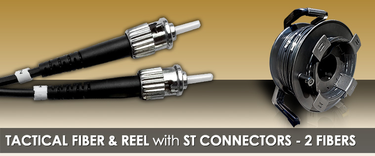 1750 Foot TFS DuraTACÂ® Stainless Steel Armored Tactical Fiber Cable terminated with 2 ST Connectors - Single Mode - with Reel